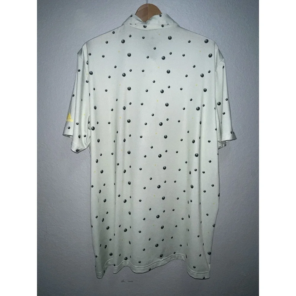 Adidas Polo Men's XL Golf Abstract Golf  Balls Print Short Sleeve Performance